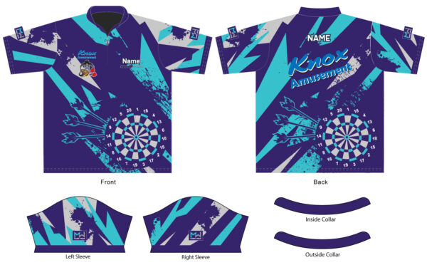 TEAL & PURPLE Knox Amusement Dart Jersey - Image 3